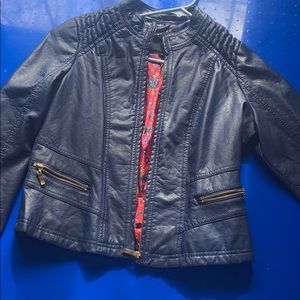 Blue leather jacket